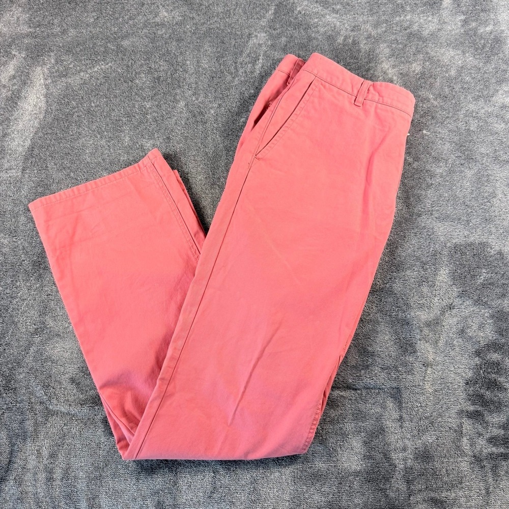 Bonobos Washed Chinos Mens 32x32 Coral Pink Salmon Straight Leg Cotton Pants